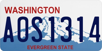 WA license plate AOS1314
