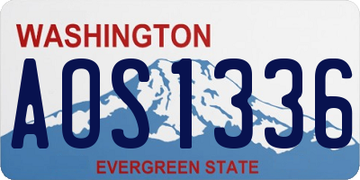 WA license plate AOS1336