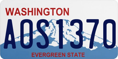 WA license plate AOS1370