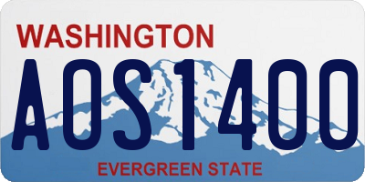 WA license plate AOS1400