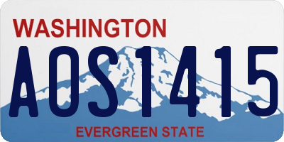 WA license plate AOS1415