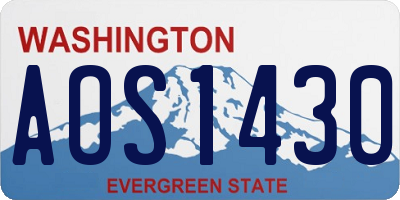 WA license plate AOS1430