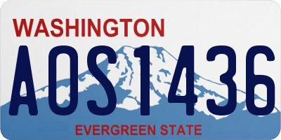 WA license plate AOS1436