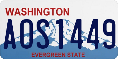 WA license plate AOS1449