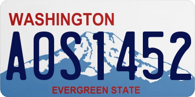 WA license plate AOS1452