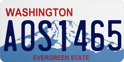 WA license plate AOS1465
