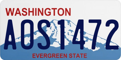 WA license plate AOS1472