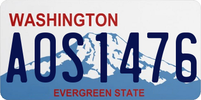 WA license plate AOS1476