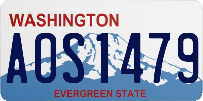 WA license plate AOS1479