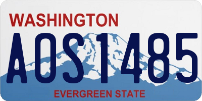 WA license plate AOS1485