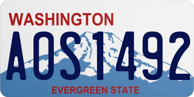 WA license plate AOS1492