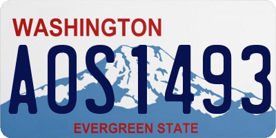 WA license plate AOS1493