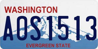WA license plate AOS1513
