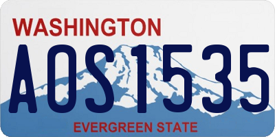 WA license plate AOS1535