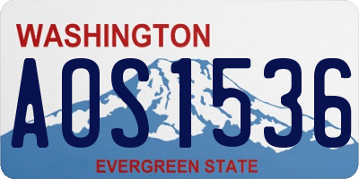 WA license plate AOS1536