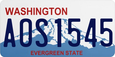 WA license plate AOS1545