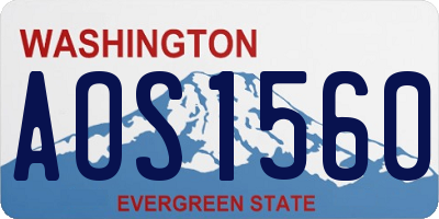 WA license plate AOS1560