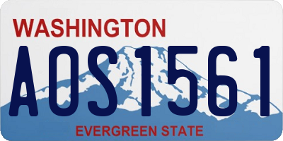 WA license plate AOS1561
