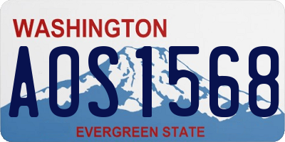 WA license plate AOS1568