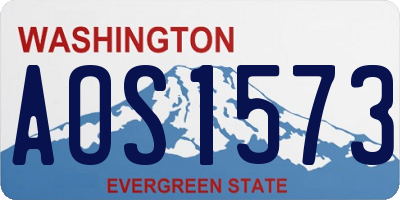 WA license plate AOS1573