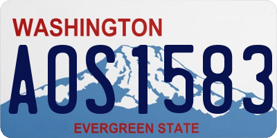 WA license plate AOS1583