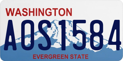 WA license plate AOS1584