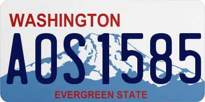 WA license plate AOS1585