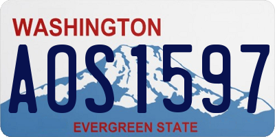 WA license plate AOS1597