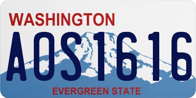 WA license plate AOS1616