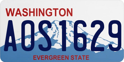 WA license plate AOS1629