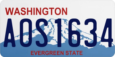 WA license plate AOS1634