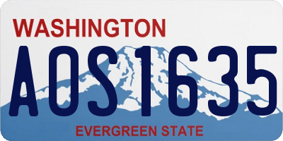 WA license plate AOS1635