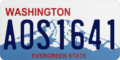 WA license plate AOS1641