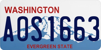 WA license plate AOS1663