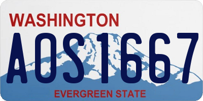 WA license plate AOS1667