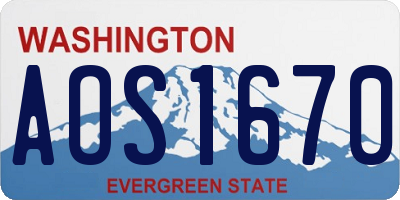 WA license plate AOS1670