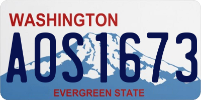 WA license plate AOS1673
