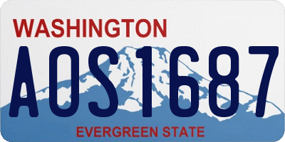 WA license plate AOS1687