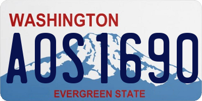 WA license plate AOS1690