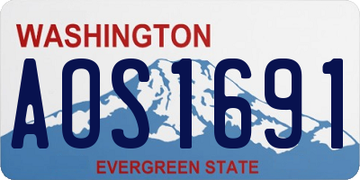 WA license plate AOS1691