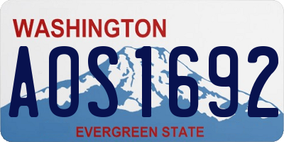 WA license plate AOS1692