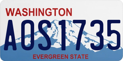 WA license plate AOS1735