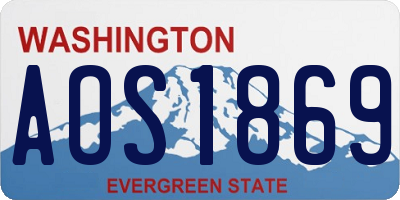 WA license plate AOS1869