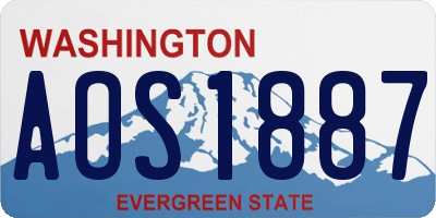 WA license plate AOS1887