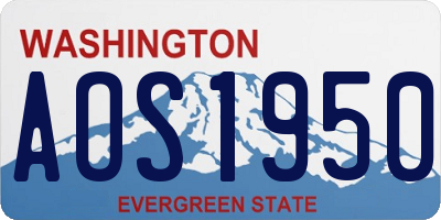 WA license plate AOS1950