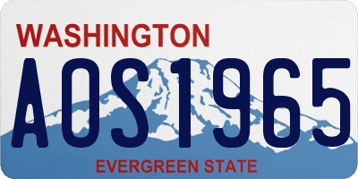 WA license plate AOS1965
