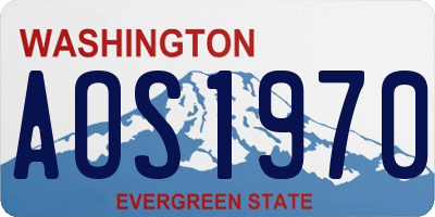 WA license plate AOS1970