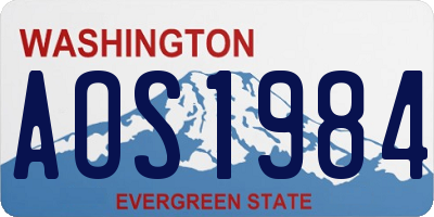 WA license plate AOS1984