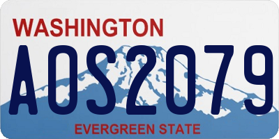 WA license plate AOS2079