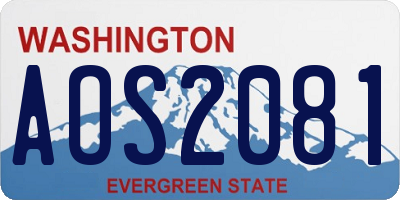 WA license plate AOS2081